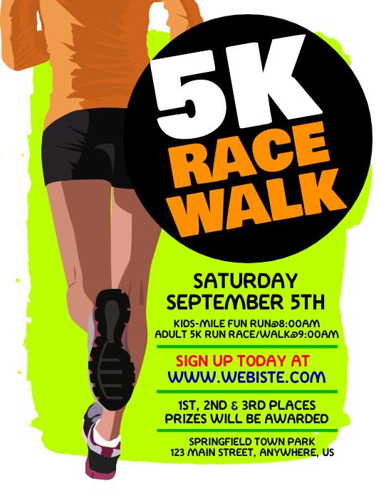 5K Run Walk Flyer Template PosterMyWall