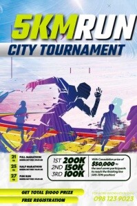 5k Running Tournament Poster template