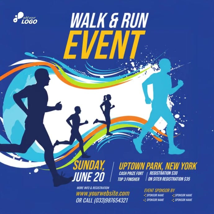 5K Walk & Run ad Instagram Plasing template