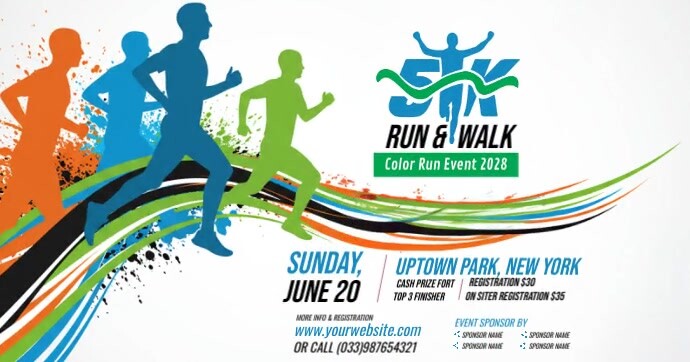 5K Walk & Run Event Facebook Shared Image template