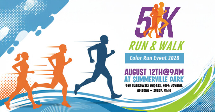 5K Walk & Run Event Facebook 共享图片 template