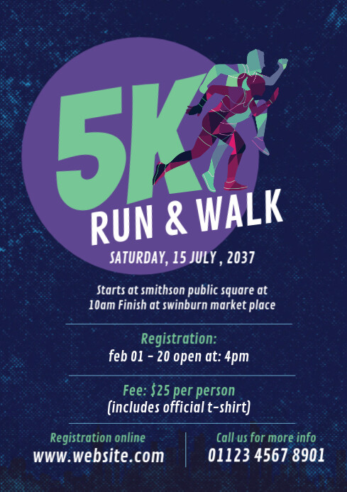 5K Walk & Run Event Flyer Template | PosterMyWall