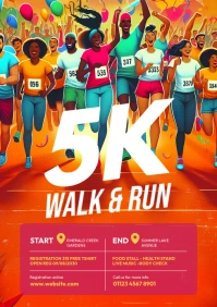 5K Walk & Run Event Flyer Template A4