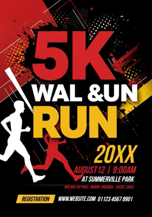 5K Walk & Run Event Flyer Template A4
