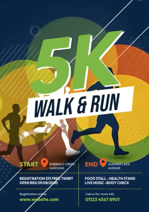 Copy of 5K Walk & Run Event Flyer Template | PosterMyWall