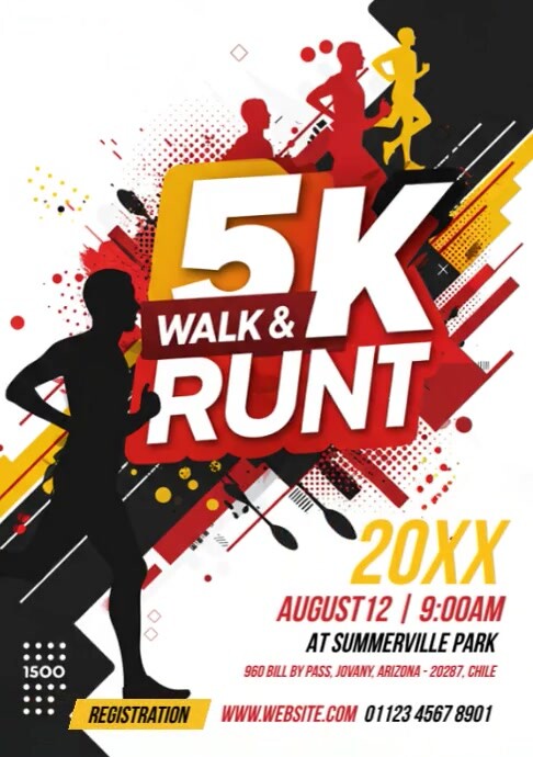5K Walk & Run Event Flyer Template | PosterMyWall