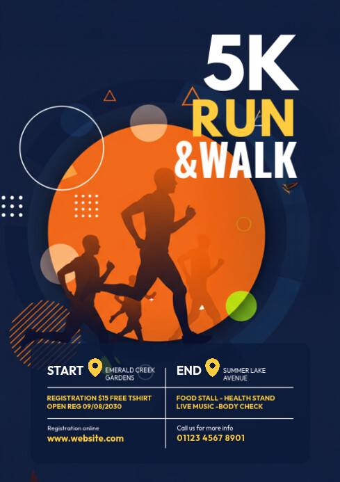 5K Walk & Run Event Flyer Template A4