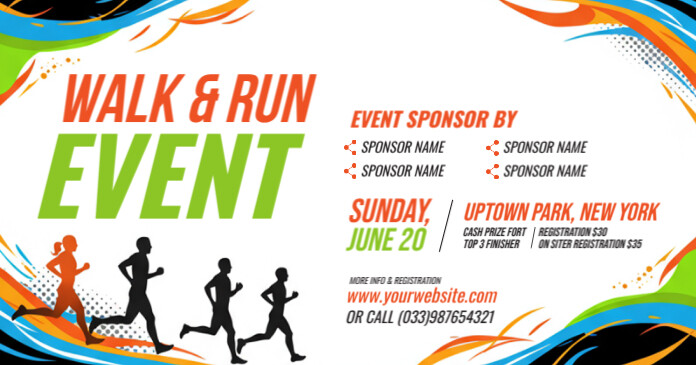 5K Walk & Run Event Facebook 共享图片 template