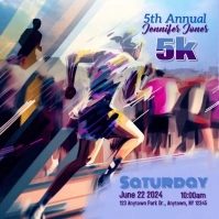 5k walk run fundraiser Instagram Post template
