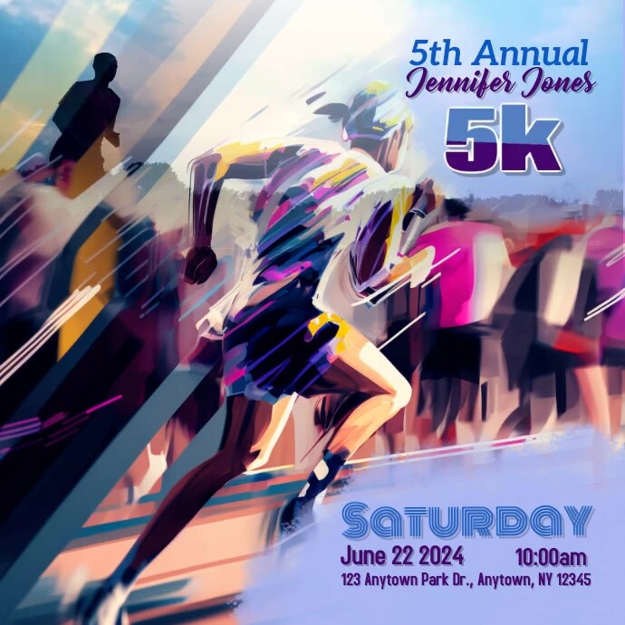 5k walk run fundraiser Instagram Post Template | PosterMyWall