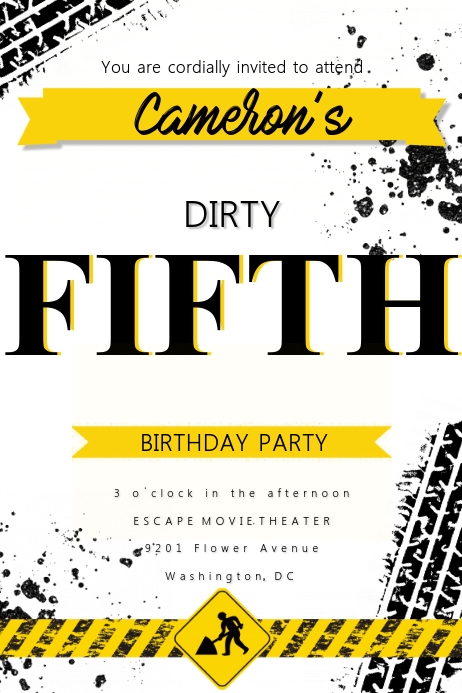 5th Birthday Invitation Template Postermywall