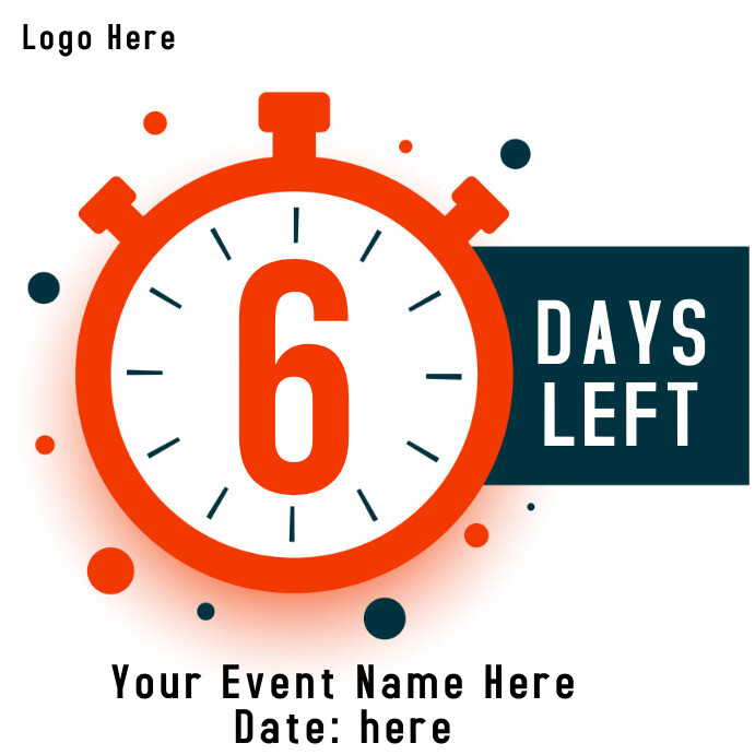 6 Days Left Countdown Design Template | PosterMyWall