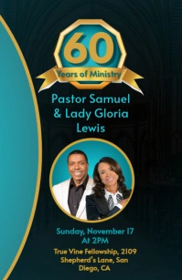 60 Years of Ministry Celebration Flyer Tabloid template