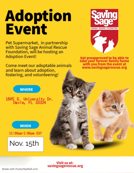 Master Pet Supermarket Adoption Event (1) PosterMyWall