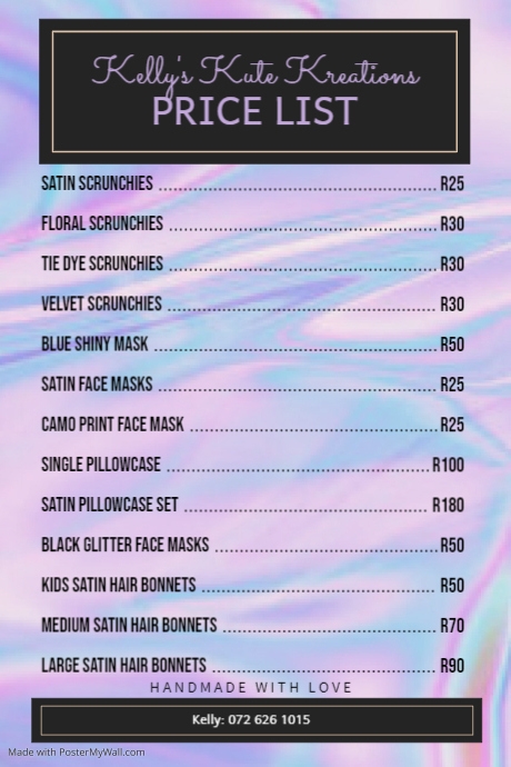 Copy of Copy of Business Price List Template Vintage | PosterMyWall