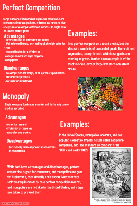 Monopolies Vs Perfect competition Poster template