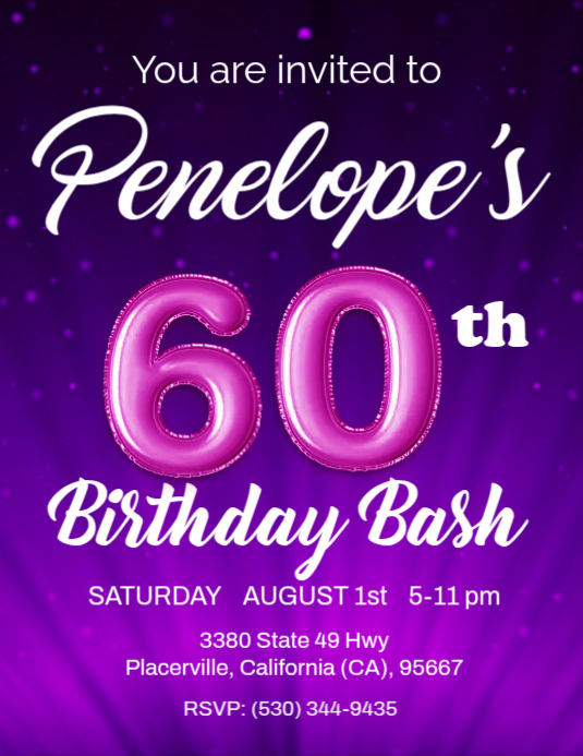 60th Birthday Template PosterMyWall