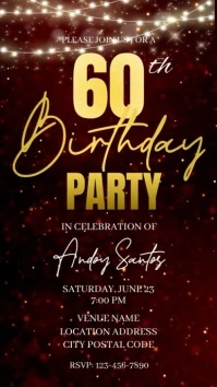 60th Birthday light invitation template insta Instagram Story