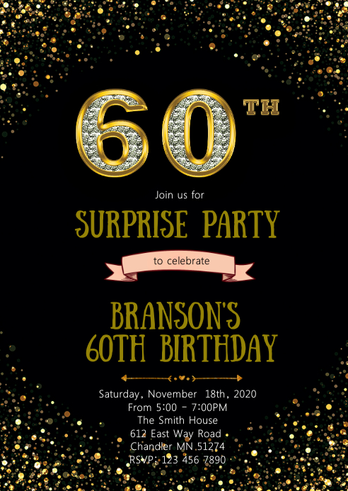 Copy Of 60th Birthday Party Invitation Postermywall