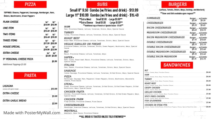 Left Menu Sample Menu Left Side | PosterMyWall