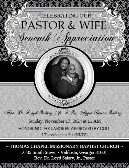 Thomas Chapel 7th Pastor Anniversary Program Cover Flyer (US Letter) template