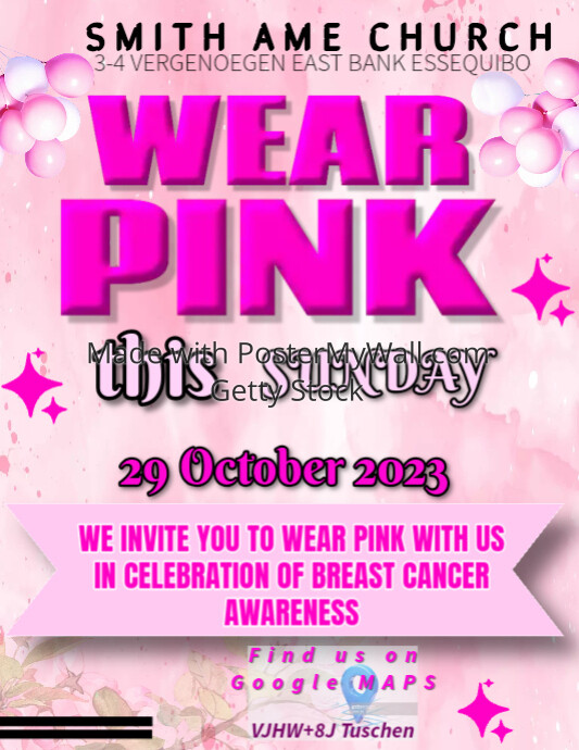 Wear pink sunday breast cancer awareness postermywall