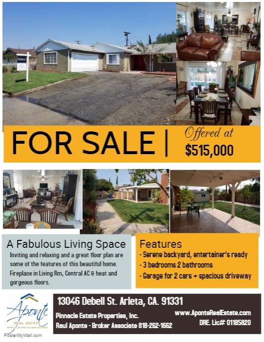 Copy of Real Estate House For Sale Poster Flyer Template | PosterMyWall