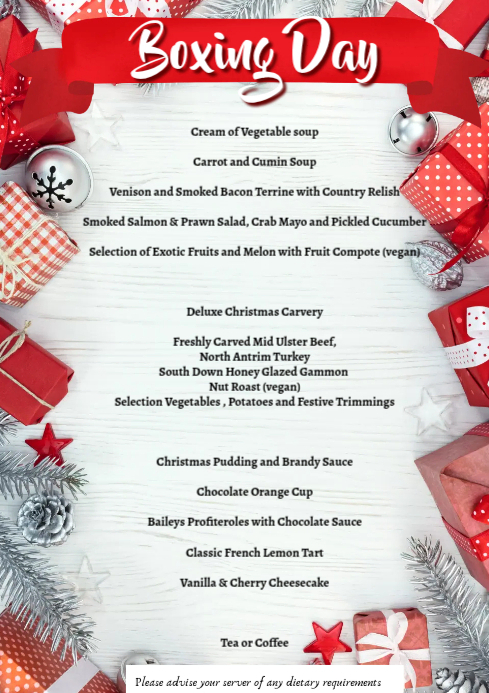 Boxing Day Sample Menu 2023 PosterMyWall Boxing Day Sample Menu 2023 PosterMyWall