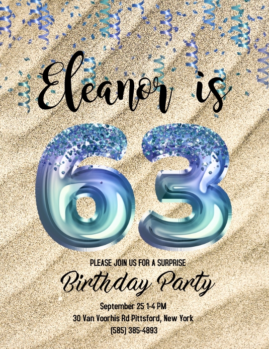 63rd birthday Template | PosterMyWall