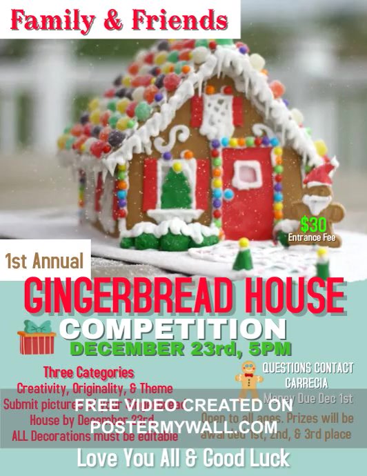 Gingerbread House Competition | PosterMyWall