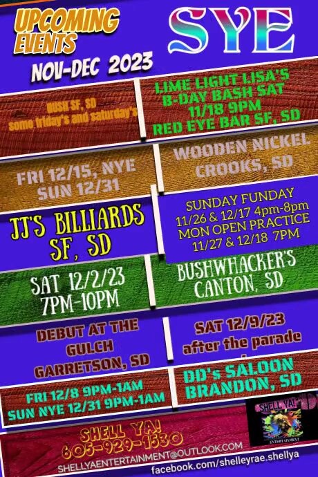 SYE NOV-DEC Upcoming SYE Events Poster (9) | PosterMyWall
