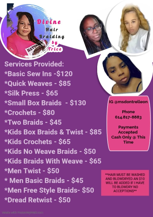 braids flyer | PosterMyWall
