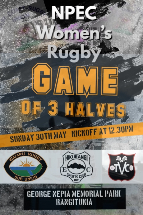 Copy of Typography Rugby Poster Template | PosterMyWall