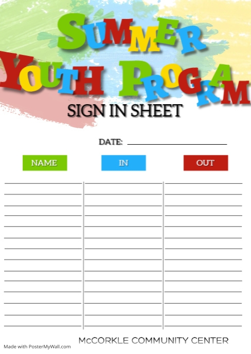 Summer Camp Sign Up Sheet Template PosterMyWall Summer Camp Sign Up Sheet Template PosterMyWall