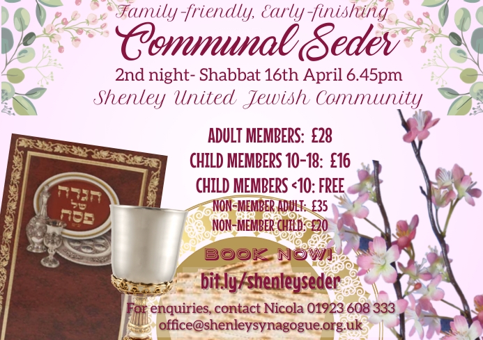 Seder Event Program Samples Communal Seder v4.0 Template | PosterMyWall