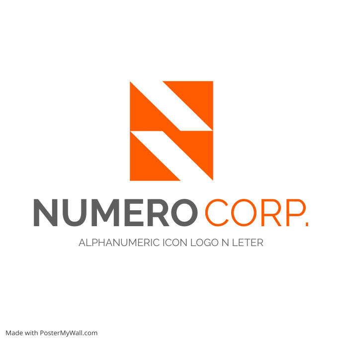 Orange and grey n alphanumeric icon letter lo