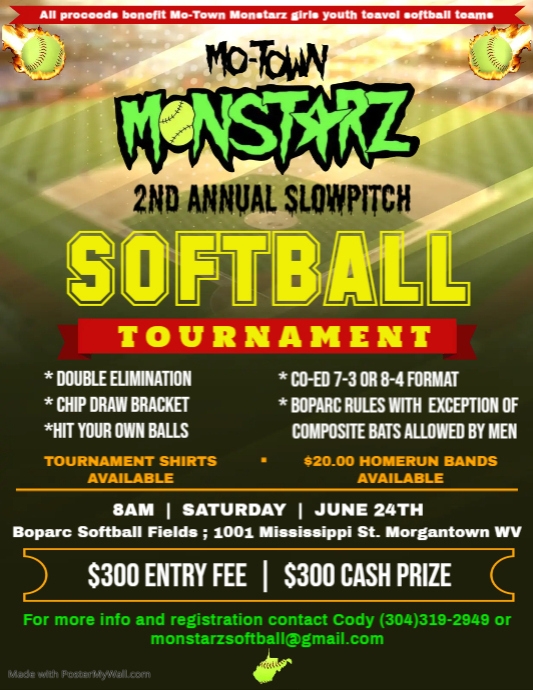 Green Women's Softball Tournament Flyer Templ PosterMyWall