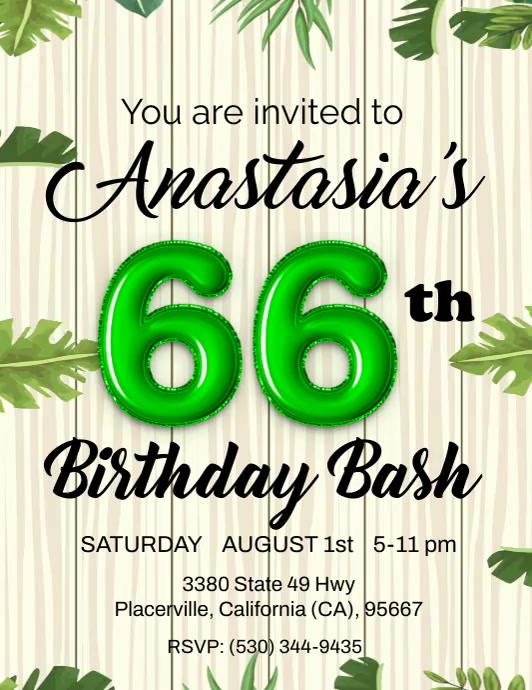 66 岁生日模板 Postermywall 66 岁生日模板 Postermywall