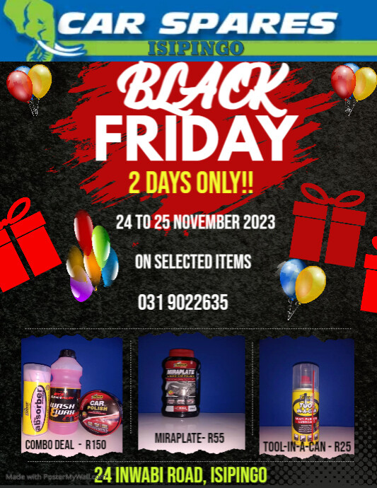 Red Black Friday Electronics Sale Flyer PosterMyWall
