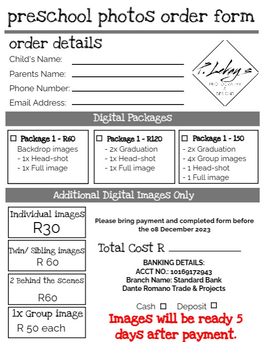 Photo Order Form PosterMyWall