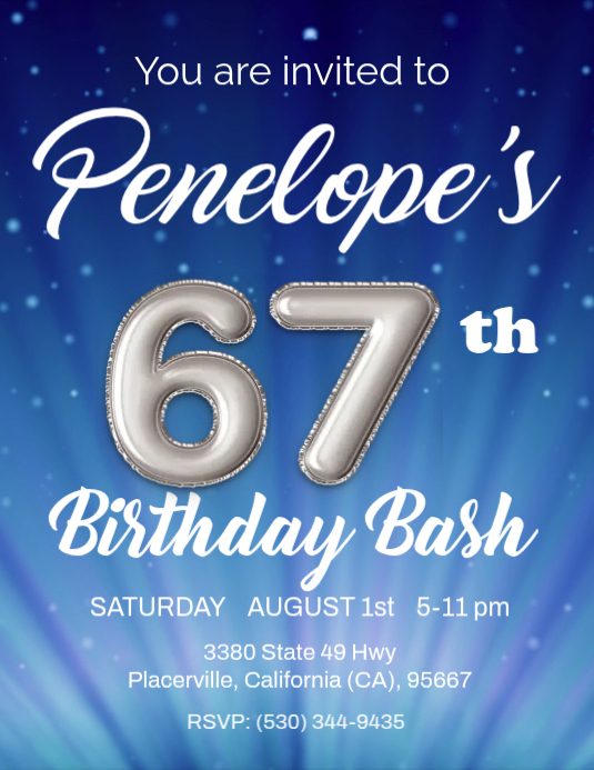 67th 67th birthday Template | PosterMyWall