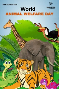 World Animal Welfare Day Poster Affiche template