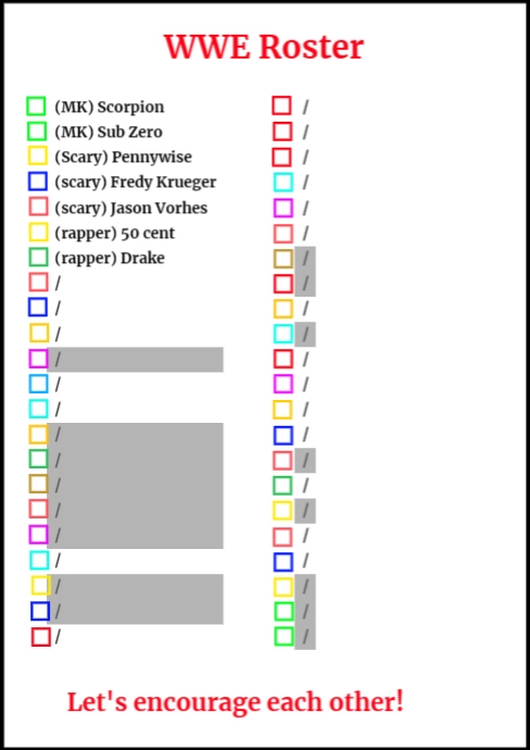 WWE ROSTER DRAFT | PosterMyWall