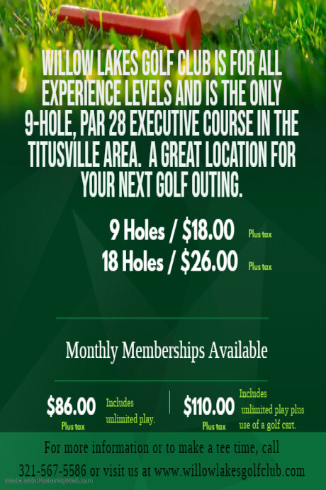 Golf Club Advertisement Banner 4' × 6' template
