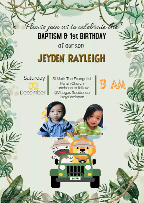 Copy of Safari Birthday Party Template | PosterMyWall