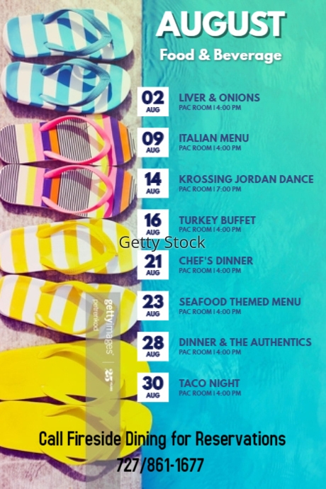 Copy of Copy of August Events Schedule Calendar Template | PosterMyWall