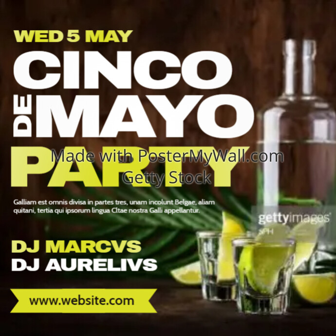 cinco de mayo party advertising white and yel