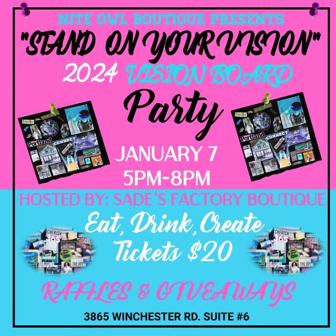 Pink Vision Board Party Invitation Template PosterMyWall pink-vision-board-party-invitation-template-postermywall