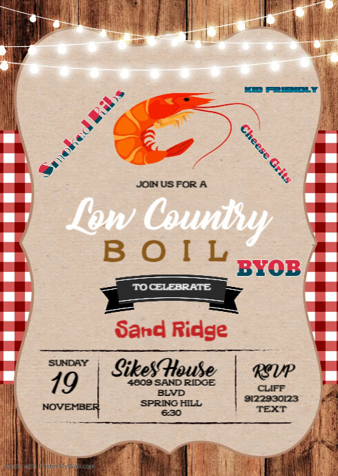 Low country boil theme invitation | PosterMyWall