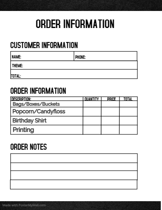 business order form template | PosterMyWall